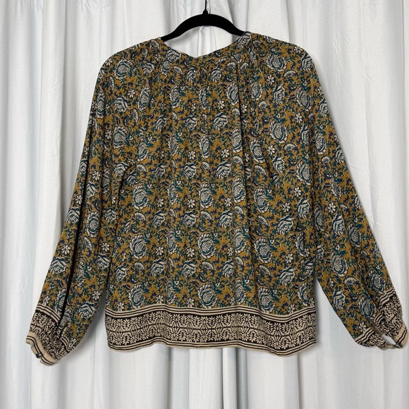 Faherty Floral Button Front Blouse Size Small Boho - Picture 9 of 13